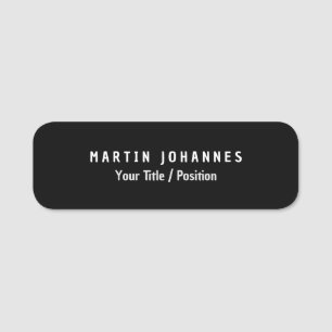 Moderne Minimalistische Schlichte Elegant Schwarz Namensschild