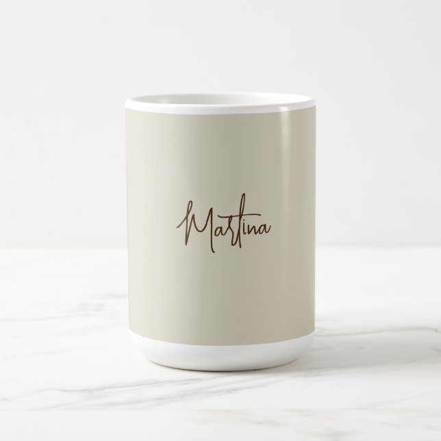 Moderne Minimalistische Schlichte Kreativkalligrap Kaffeetasse (Mittel)