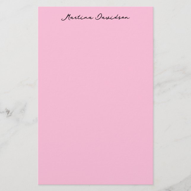 Moderne Minimalistische Schlichte rosa Kreativkall Briefpapier (Vorderseite)