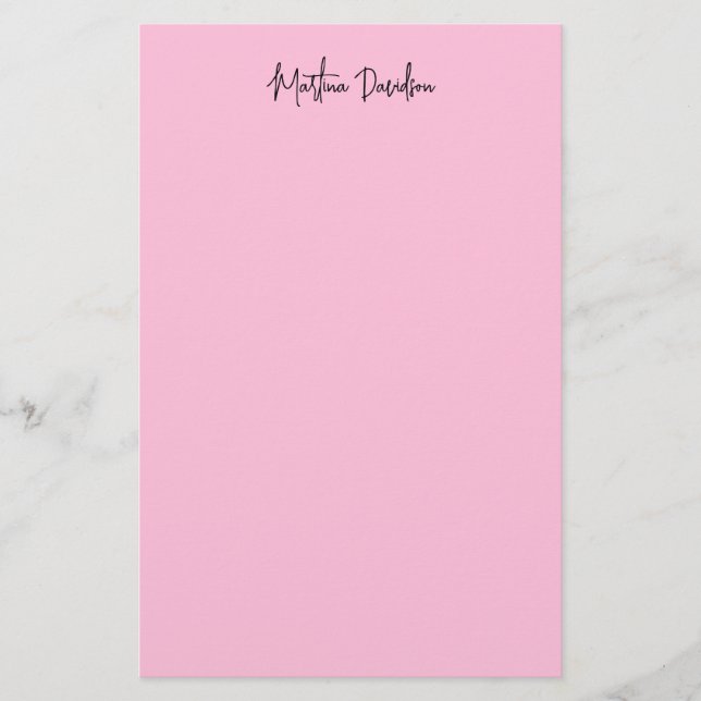 Moderne Minimalistische Schlichte rosa Kreativkall Briefpapier (Vorderseite)