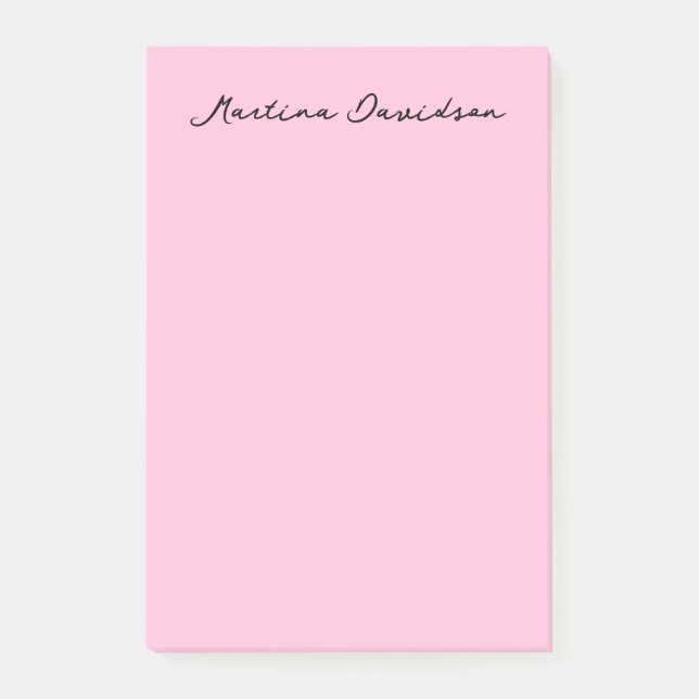 Moderne Minimalistische Schlichte rosa Kreativkall Post-it Klebezettel (Vorderseite)