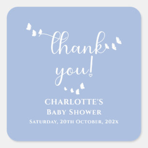 Moderne minimalistische Schmetterlings-Calligraphy Quadratischer Aufkleber