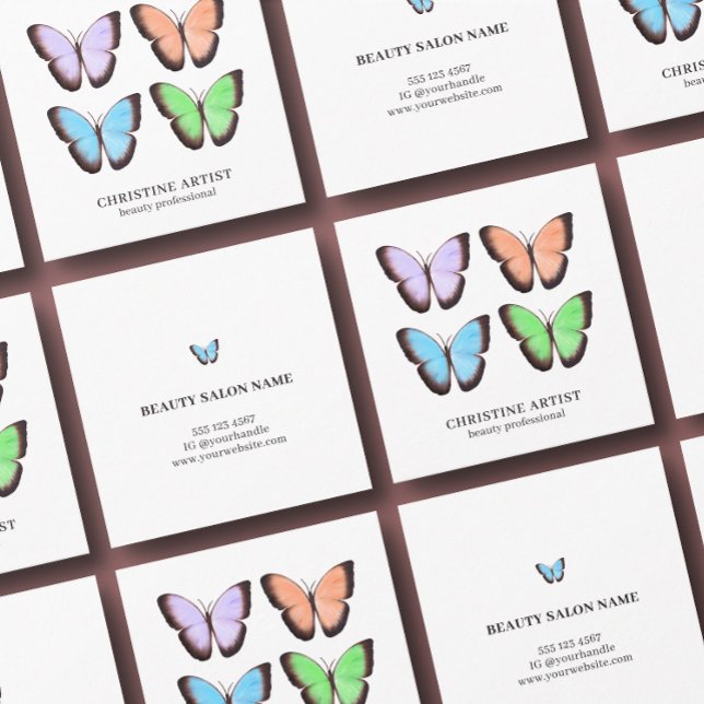 Moderne Minimalistische Schönheit Beruflich Quadratische Visitenkarte (Card shown in 2.5 inch square. Choose paper and corner style.)