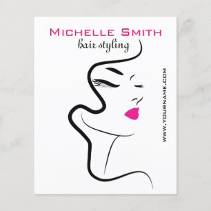 Moderne minimalistische Schönheitssalon mit rosa-s Flyer