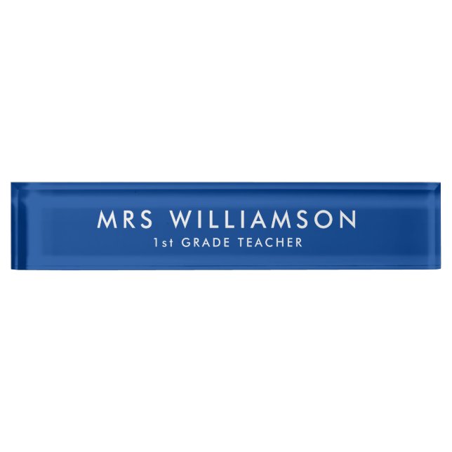 Moderne Minimalistische Schreibtischnamen Teller f Namensplakette (Vorderseite)