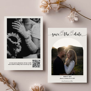 Moderne minimalistische Schrift 2 Seiten Fotos Hoc Save The Date
