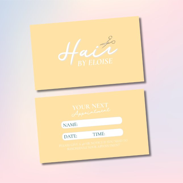Moderne Minimalistische Schrift Berufliche Friseur Terminkarte (Remind your most important customers of their next appointment with this minimalist script card. )