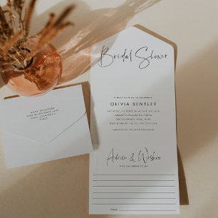 Moderne minimalistische Schrift Brautparty All In One Einladung