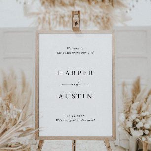 Moderne Minimalistische Schrift Engagement Party W Poster