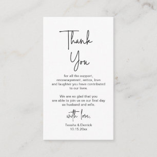 Moderne Minimalistische Schrift, Hochzeit Danke Begleitkarte