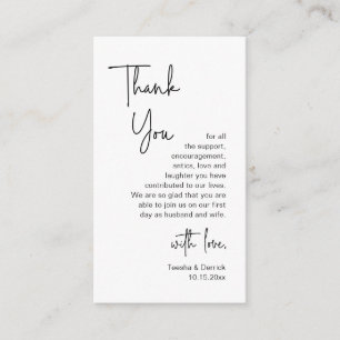 Moderne Minimalistische Schrift, Hochzeit Danke Begleitkarte