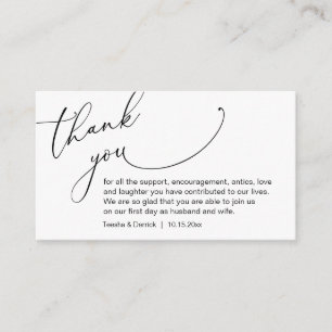 Moderne minimalistische Schrift, Hochzeit Danke En Begleitkarte