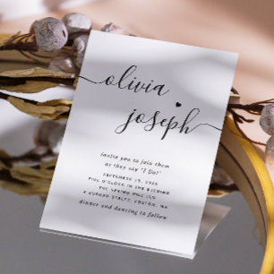 Moderne minimalistische Schrift Hochzeit   Foto &  Einladung