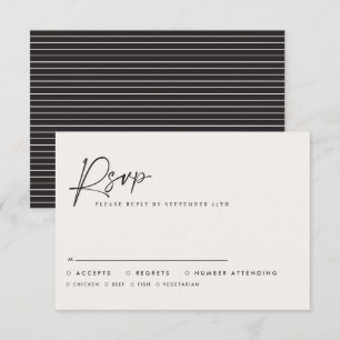 Moderne Minimalistische Schrift-Hochzeits-RSVP mit Mitteilungskarte