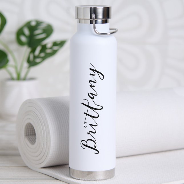 Moderne Minimalistische Schrift Personalisiert Trinkflasche (Personalized Water Bottle with Name - perfect as a birthday gift, bridesmaid gift or for the bride!)
