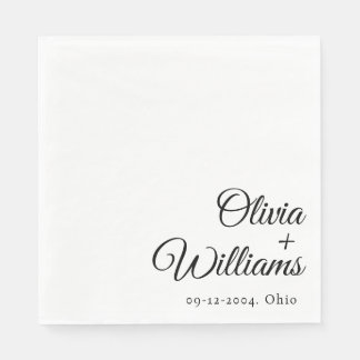 Moderne minimalistische Schrift | Schwarz-weiße Ho Serviette