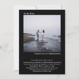 Moderne Minimalistische Schwarz-Einfache Hochzeit  Einladung