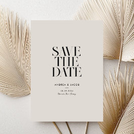 Moderne Minimalistische Schwarz-Elfenbeinchic-Hoch Save The Date