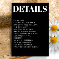 Moderne Minimalistische Schwarz-Fett-Hochzeit