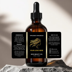 Moderne Minimalistische Schwarz-Gold-Kosmetikflasc