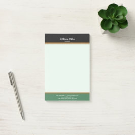 Moderne, Minimalistische, schwarz-grüne Streifen Post-it Klebezettel