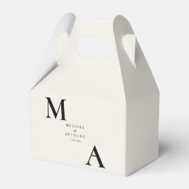 Moderne Minimalistische Schwarz- und Ecru-Hochzeit Geschenkschachtel