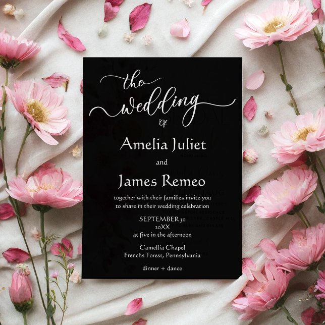 Moderne Minimalistische Schwarz-Weiß-Einfache Hoch Einladung (Von Creator hochgeladen)