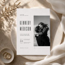 Moderne Minimalistische Schwarz-Weiß-Foto-Hochzeit