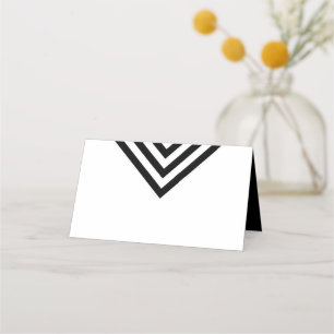 Moderne Minimalistische Schwarz-Weiß-Geometrie Platzkarte