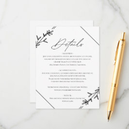 Moderne Minimalistische Schwarz-Weiß-Hochzeit Begleitkarte