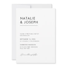 Moderne Minimalistische Schwarz-Weiß-Hochzeit