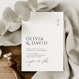 Moderne Minimalistische Schwarz-Weiß-Hochzeit Einladung
