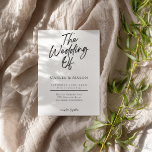 Moderne Minimalistische Schwarz-Weiß-Hochzeit Einladung