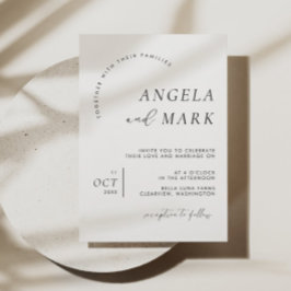 Moderne Minimalistische Schwarz-Weiß-Hochzeit Einladung