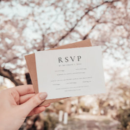 Moderne Minimalistische Schwarz-Weiß-Hochzeit RSVP Karte