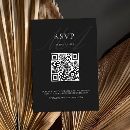 Moderne Minimalistische Schwarz-Weiß-Hochzeit RSVP Karte