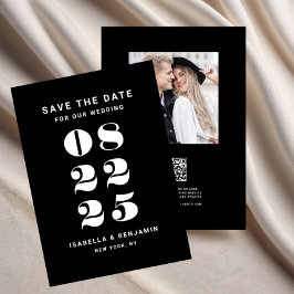 Moderne Minimalistische Schwarz-Weiß-Hochzeit Save The Date