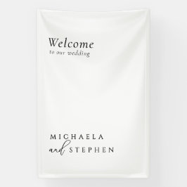 Moderne Minimalistische Schwarz-Weiß-Hochzeit Will Banner