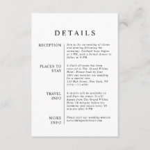 Moderne Minimalistische Schwarz-Weiß-Hochzeitsdeta