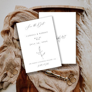 Moderne Minimalistische Schwarz/Weiß-Kalligrafie-H Save The Date