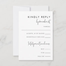 Moderne Minimalistische Schwarz/Weiß-Karte Einladung