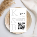 Moderne Minimalistische Schwarz-Weiß-Monogramm-Hoc RSVP Karte<br><div class="desc">Erstellen Sie Ihre eigenen personalisierten Hochzeitskarten mit modernster Monogramm-Typografie und minimalistischem Grafikdesign in Schwarz-Weiß.</div>