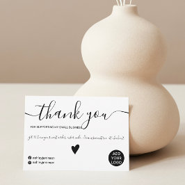 Moderne minimalistische Schwarz-Weiß-Ordnung Viele Dankeskarte