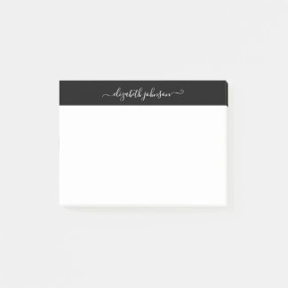 Moderne Minimalistische Schwarz-Weiß-Post-It-Notes Post-it Klebezettel