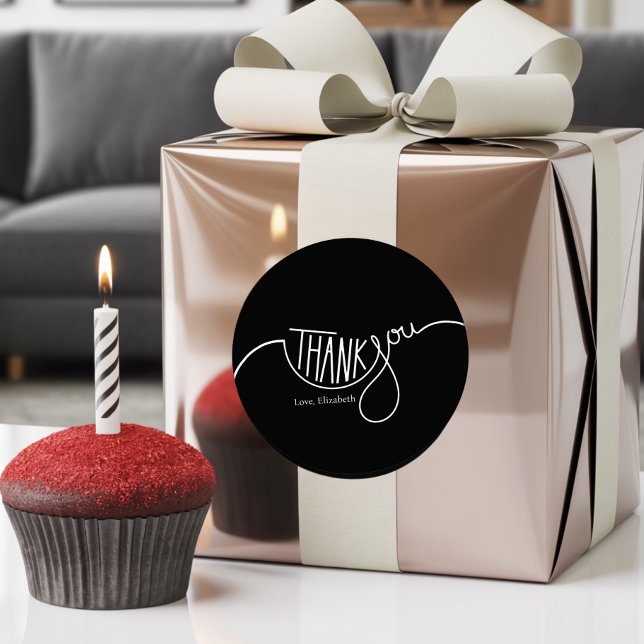 Moderne Minimalistische Schwarz-Weiß-Schrift Viele Runder Aufkleber (Von Creator hochgeladen)