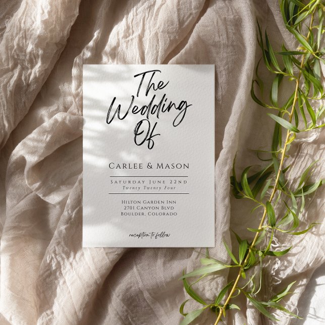 Moderne Minimalistische Schwarz-Weiß-Technik Einladung (Von Creator hochgeladen)