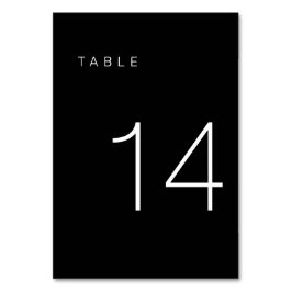 Moderne Minimalistische Schwarz-Weiß-Tischnummer 1 Tischnummer