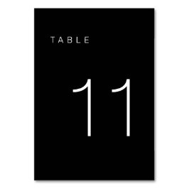 Moderne Minimalistische Schwarz-Weiß-Tischnummer 1 Tischnummer