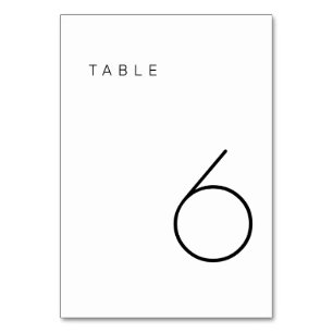 Moderne Minimalistische Schwarz-Weiß-Tischnummer Tischnummer