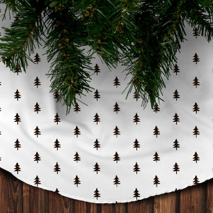 Moderne minimalistische Schwarz-Weiß-Weihnachtsbau Polyester Weihnachtsbaumdecke